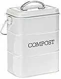KitchenCraft Living Nostalgie Küche Kompostbehälter, Metall, 16,5 x 12 x 24 cm, Französisch Grau