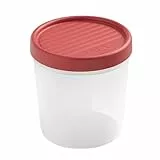 TATAY Frischhaltedose 1L Twist | Schraubdeckel | Vorratsdosen mit Deckel Luftdicht | Geeignet für Mikrowelle, Spülmaschine, Kühlschrank, Gefrierfach | Kunststoff BPA-frei | 12x12x12,5 cm, Rot
