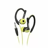 SBS Kabelgebundene In-Ear-Kopfhörer Runway Sport Stereo mit Ohrstöpseln, Mikrofon und Antworttaste, Segeltuchtasche, gelb und schwarz, Einheitsgröße