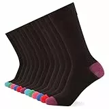 FM London Herren (12er-pack) Smart Mens Socken, Schwarz/Farbe Ferse & Spitze, 39-46 EU