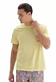 Dagi Men's Linen T-Shirt, Light Yellow, M