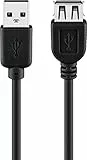 Goobay 68905 USB Stecker auf USB Buchse Verlängerung Kabel / Handy Ladekabel USB Typ A / Highspeed Datenkabel 480 Mbits / Schwarz / 5 Meter