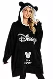Disney Minnie Mouse Kapuzenpullover Damen Oversize Hoodie Decke mit Ärmeln Sherpa Pullover mit Kapuze Damen Teens Weiche und Warme Geschenk Idee (Schwarz)