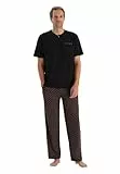 Dagi Men's Navy Short Sleeve T-Shirt Trousers Pajama Set, S