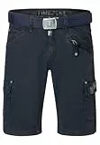 Timezone Herren Cargo Bermuda Shorts Regular RYKERTZ Short Mid Waist Regular Fit, Größe:W 33, Farbe:1202-30056 Washed Ink Blue