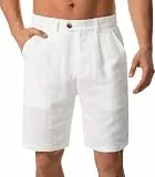 Zetieny Herren Shorts Sommer Freizeit Kurze Hosen Baumwoll-Lyocell-Misch-Shorts Leicht Sommershorts mit Tasche