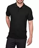 HRM Premium Polo Shirt aus 100% Baumwolle, Schwarz, Gr. 3XL - Basic Polohemd bis 60°C waschbar - Hochwertige & nachhaltige Herren-Bekleidung - Workwear