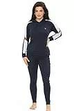 Bahob® Damen-Sportbekleidungs-Set, 2-teilig, Trainingsanzug, Kapuzenpullover und Stretch-Leggings, Sportbekleidung, Sportbekleidung, Set S bis XL, navy, S