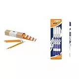 Amazon Basics - Holzgefasste Bleistifte, HB, vorgespitzt, 30er-Pack, orange & BIC Tintenkiller, 4 Stück, Tintenlöscher schmierfest, Ideal für das Büro, das Home Office oder die Schule