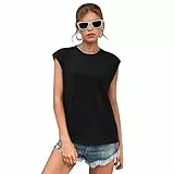 Hanaoops Damen Tank Top Sommer Oberteile mit Flügelärmeln Casual Shirt Lose Blusen Elegant Basic Tops