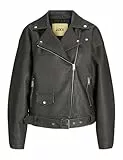 JJXX Damen Jxfrida Washed Pu JKT OTW Biker-Jacke, Black/Detail:RUB Off, S
