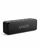 Anker SoundCore 2 Bluetooth Lautsprecher, Fantastischer Sound, Enormer Bass mit Dualen Bass-Treibern, 24h Akku, Verbesserter IPX7 Wasserschutz, Kabelloser Lautsprecher für iPhone, galaxy usw.(Schwarz)