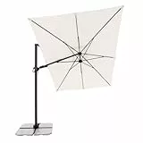 Doppler - Style Sonnenschirm für den Garten - Ampelschirm 300 cm x 220 cm in Natur um 360° drehbar - Sonnenschirm groß mit Ständer - Kippbarer Pendelschirm wasserdicht für Garten & Terrasse