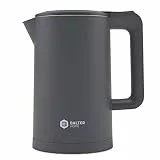 Balter Wasserkocher Edelstahl WK-4, 1,7 Liter, elektrischer Wasserkocher, Doppelwand Design, BPA frei, LED, Teekocher Kompakt, leise, Grau
