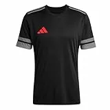 adidas Herren SQUADRA25 Jersey Short Sleeve, Black/Team Grey Four/Pure Ruby, L