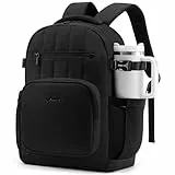 LOVEVOOK Rucksack Damen, Wasserdichter Schulrucksack Teenager Mädchen, 15,6 Zoll Leichter Puffer Schultasche mit Laptopfach Backpack Women Tagesrucksäcke für Lehrer Schule Uni Büro Arbeit, Schwarz
