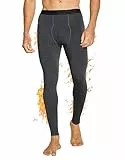 YESWEL Thermohose Herren, Warme Unterhosen Lang, Winter Thermounterwäsche Thermounterhose Skiunterwäsche Funktionsunterwäsche Thermo unterwäsche mit Eingriff(Dunkelgrau, L)