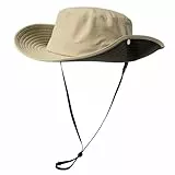 TOP-EX Herren UPF 50 Safarihut mit breiter Krempe und - UV-Schutz Fischerhut, Wasserdicht & Atmungsaktiv - Faltbarer Sonnenhut für Outdoor, Wandern, Camping, Angeln Beige XL/XXL