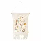 Papierdrachen Wanddeko für Jungen und Mädchen - Dekoration aus Stoff für das Kinderzimmer - Boho Wandteppich - Wandbehang mit Alphabet - Set 1