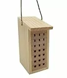 Dehner Natura Premium Insektenhotel Zermatt, Insektenhaus / Nistkasten für Bienen/Schmetterlinge/Käfer, ca. 8 x 19.5 x 12.5 cm, Kiefernholz/Bambus, natur