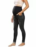 Maacie Schwarze Umstandsjeans mit elastischer Bauchband-Umstandshose XL