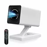 Mini Beamer mit WLAN 6 und Bluetooth, 4K- und 1080p-Unterstützung, Mini Projektor mit automatischer Trapezkorrektur, Tragbarer Filmprojektor für Laptop und Smartphone