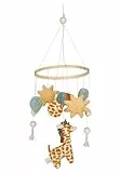 Sterntaler Deko-Mobile Giraffe & Löwe - Filigrane Wattierung, Weiches Stoff, Holzring - Liebevolle Babyzimmer Deko & Einschlafhilfe