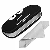 FINTIE Hardcase Brillenetui - Tragbare Hartschale Brillenetui mit Brillenputztuch - Etui für Brillen und Sonnenbrille, Don't Touch