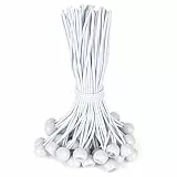 Akicderu Spanngummis mit Kugel 23cm, Gummispanner mit Kugel 50 Stück, Planenspanner mit Kugel Zeltgummis Expanderschlingen Gummischlaufen für Planen Zelt Banner Netz Pavillions (Weiss 23cm, 50)