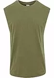 Urban Classics Herren Open Edge Sleeveless Tee – Locker geschnittenes Muskelshirt aus 100% Baumwolle, ärmellos, Sommer Tank Top für Sport & Freizeit,Olive,XXL