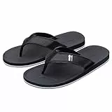 Harssidanzar Herren Zehentrenner,Klassischer String Leichte schnell trocknende wasserdichte Sommer Strand Sandalen KM230EU,Schwarz, Größe 41