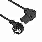 ACT Warmgerätekabel CEE7/7 nach C15 gewinkelt Rechts, 1m Netzkabel CEE 7/7, Stromkabel auf C15 Warmgerätebuchse, Stromkabel abgewinkelt – AK5349