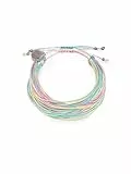 SINGULARU - 3er Pack Pastel Rainbow Armbänder. Edelstahl mit Silberfarbener Beschichtung. Schmuck für Damen.