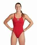 ARENA Solid Swim Tech Team Damen-Badeanzug Einteilig, Schnelltrocknender Damenbadeanzug, Sportlicher Badeanzug aus MaxLife Eco Fabric mit Maximaler Chlorbeständigkeit und UPF 50+ UV-Schutz