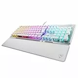 Turtle Beach Vulcan II Gaming-Tastatur, mechanische Schalter Titan II, Tasten mit RGB-Hintergrundbeleuchtung, abnehmbare Handgelenkauflage, Weiß, AZERTY
