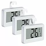 Kühlschrankthermometer, Digitale Thermometer kühlschrank Mit Gefrierfach Thermometer Mit Gut Lesbarem LCD-Anzeige Lesen Perfekt für Lnnen/Außen/Home/Restaurants/Bars/Cafés (Weiß-3)