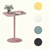 FLEXISPOT Moderner Beistelltisch aus kaltgewalztem Stahl – stilvoller Sofa- & Nachttisch für Wohnzimmer und Schlafzimmer, Stabiler Stand mit Rundfuß, bis 20 kg belastbar, Trendige Farben (Rosa)