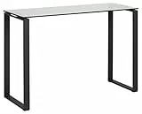 AC Design Furniture Jannis Konsolentisch mit Tischplatte aus Rauchglas und Schwarze Stahlsockel, Beistelltisch aus Gehärtetem Glas, Wohnzimmermöbel, Flurtisch, B: 110 x H: 76 x T: 40 cm