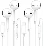 Amoner iPhone In-Ear Kopfhörer mit Kabel, 2 Pack HiFi Stereo Stereo Ohrhörer mit Lightning Anschluss Mikrofon und Lautstärkeregler, Kompatibel mit iPhone 14/13/12/11/Pro