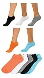 Socks Tunnel 5er Pack Unisex Bunte Schlichte Spar-Fußsocken Orange-Weiß-Grau-Schwarz-blau