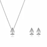 Swarovski Stilla Attract Set, Tropfenschliff, Weiß, Rhodiniert