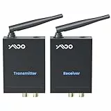 YMOO 2,4GHz Audio funkübertragung Sender Empfänger Kit, Cinch 3.5mm Klinke Audio Adapter, 20ms niedrige Latenz, 48kHz/24Bit HiFi Stereo für TV/PC zu Lautsprecher/CD Player/Amp,320 Fuß
