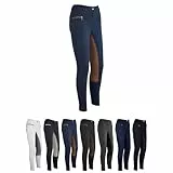 HKM by Reiterladen24 - Damen Reithose Vollbesatz BASICLINE dunkelblau/hellbraun 42