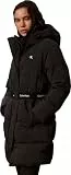 Calvin Klein Jeans Damen BELTED MIDWEIGHT LONG PUFFER LV047D508G Mäntel, Schwarz (Black), XL, Schwarz (Black), XL