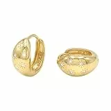 NOELANI - Damen Ohrringe 925 Silber - Vergoldet/Golden - mit Zirkonia Stein - Klobig Creole - NOE-E0026