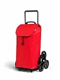 Gimi Einkaufstrolley mit 6 Rädern, wasserdichte Tasche, 100% Polyester, Fassungsvermögen 52 l, 44,1 x 50,7 x 95,6 cm, rot, Grande, 168473