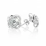 B.Catcher Damen-Ohrstecker, Sterlingsilber, Zirkonia mit Brillantschliff, Ohrring-Sets
