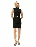 Koton Women Belted Drape High Neck Short Dress
