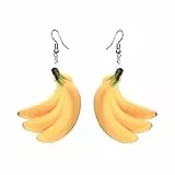 Holibanna 1 Paar Frucht Tropfen Ohrringe Kreative Baumeln Ohrringe Hawaii für Frauen Mädchen Acryl Party Dekoration (Banane)