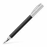 Faber-Castell 148140 - Füllfederhalter AMBITION Edelharz, Feder: M, inklusive Geschenkverpackung, Schaftfarbe: schwarz/silber